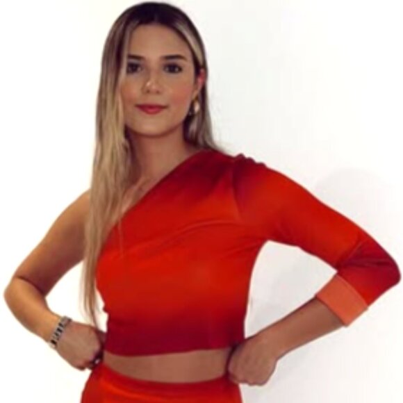 NEW Zara Blogger-Fave One-Shoulder Tie-Dye Crop Top, Size S - Picture 9 of 16